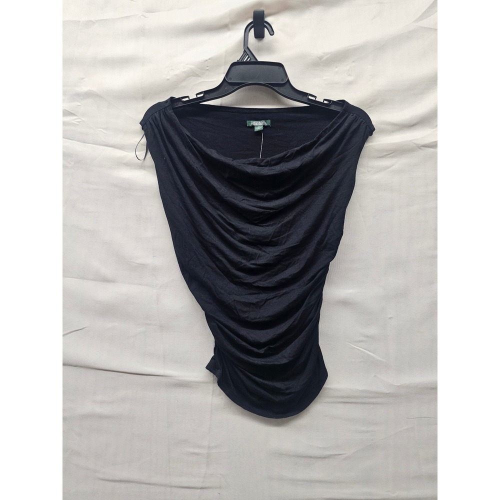 Wild Fable Womens Sleeveless Cowl Neck Ruched Top Black Rayon Blend Size XS